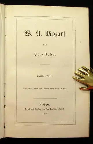 Jahn W. A. Mozart Bände 1-4 komplett 1856/58 Kunst Noten Instrumente Kultur