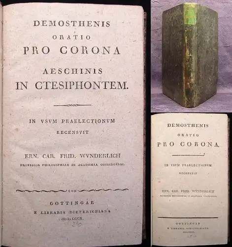 Demosthenes Demosthenis oratio de corona. Aeschinis in Ctesiphontem 1810 j
