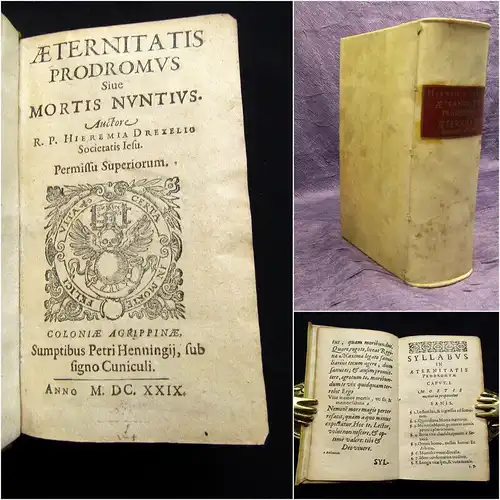 Drexel, Jeremy 1629 Aeternitatis Prodromus Mortis Nuntius  - 2 in 1 Bd. am