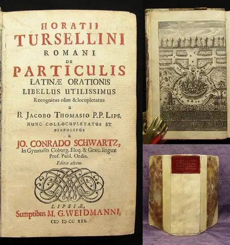 Torsellini De particulis Latinae orationis Horatii Tursellini romani 1719 js