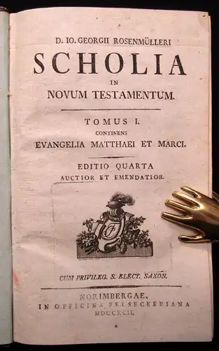 Rosenmülleri Scholia in Novo Testamentum 5 Bde. 1792 Aufklärungstheologie js