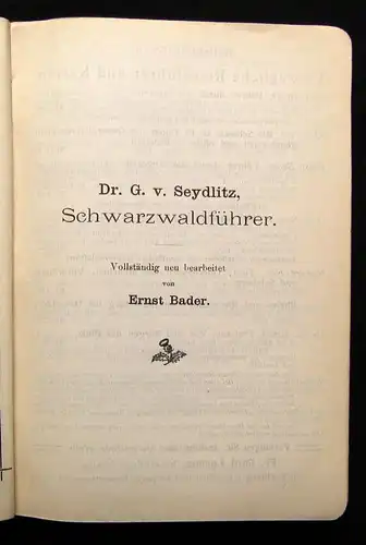 Seydlitz Der Schwarzwald 1903 Bergstrasse,Neckartal, Hegau,Kaiserstuhl,Bodensee