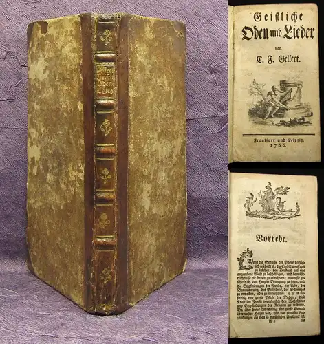Gellert C. F. Geistliche Oden und Lieder 1766 Belletristik Theologie Lyrik