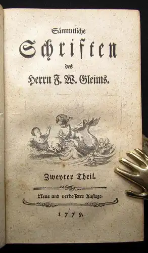 sämmtliche Schriften des Herrn F. W. Gleims 1779 8 Teile in 1 Band Belletristik