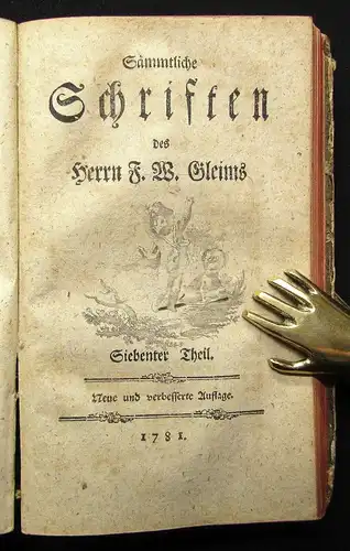 sämmtliche Schriften des Herrn F. W. Gleims 1779 8 Teile in 1 Band Belletristik