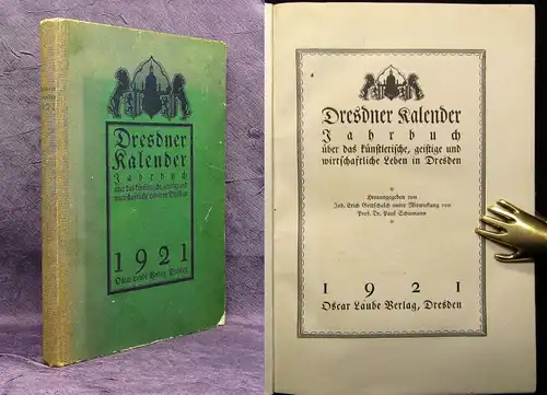 Schumann Dresdner Kalender Jahrbuch 1921 künstlerisch,geistlich,wirtschaftlich