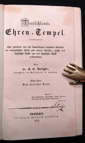 Kröger Deutschlands Ehren- Tempel 2 Bde.(v. 3) 1833 selten Geschichte Militaria