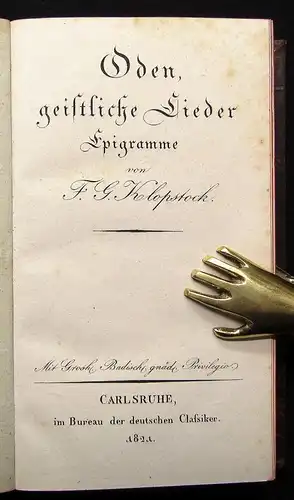 Klopstock Der Messias Bd.1- 12 in 6 1818 Lyrik Belletristik Klassiker js