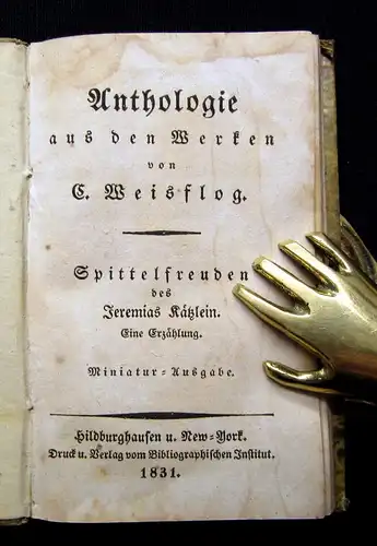 Anthologie aus den Werken von C. Weißflog 1831 Literatur Minibuch js