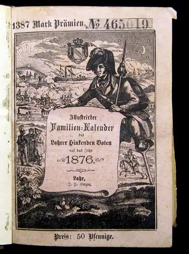 Illustrierter Familien- Kalender des Lahrer hinkenden Boten auf das Jahr 1876 js