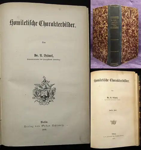 Brömel Komiletische Charakterbilder 1869 Geschichte Belletristik js