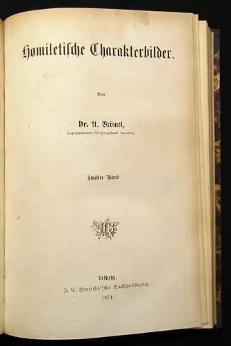 Brömel Komiletische Charakterbilder 1869 Geschichte Belletristik js