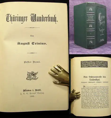 Trinius August Thüringer Wanderbuch 1. Band 1886 Geografie js