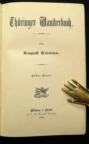 Trinius August Thüringer Wanderbuch 1. Band 1886 Geografie js