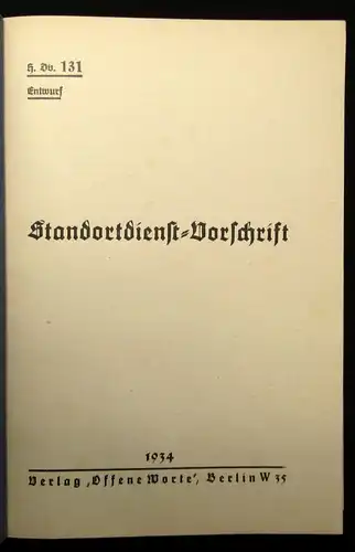 Standortdienst- Vorschrift Marine Herresleitung Militaria Geschichte Politik js