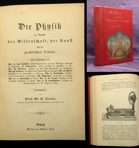 Krebs Die Physik im Dienste der Wissenschaft,der Kunst u. des Lebens 1884 js