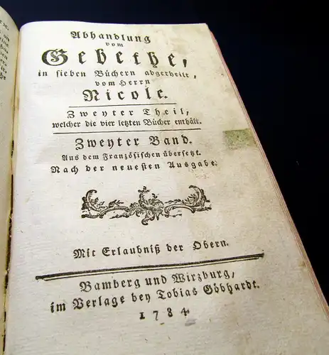 Abhandlung vom Gebethe in sieben Büchern abgetheilt, vom Herrn Ricole 1783 mb