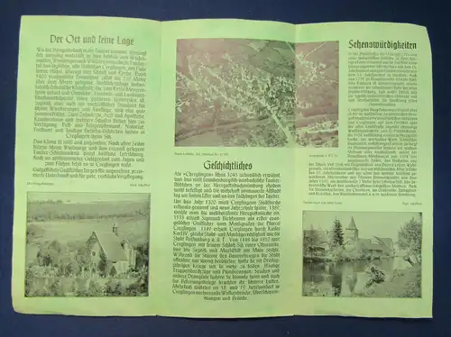 Original Prospekt Creglingen an der Tauber 1937 Ortskunde Geografie Werbung sf