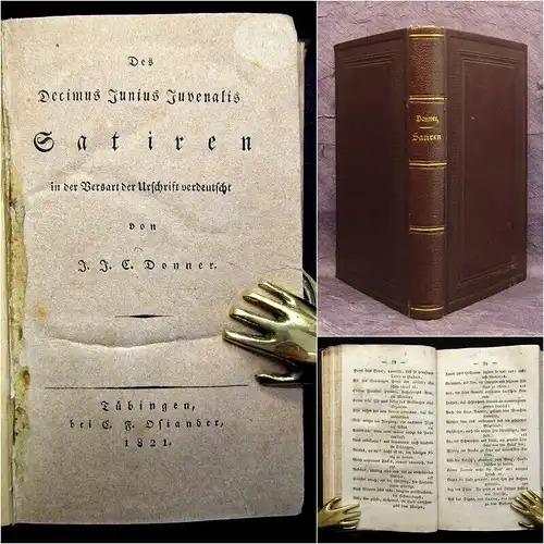 Donner Des Decimus Junius Juvenalis Satiren in der Versart der Urschrift 1821 js