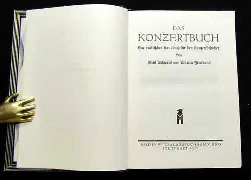 Schwers, Paul; Friedland, Martin 1926 Das Konzertbuch ... am