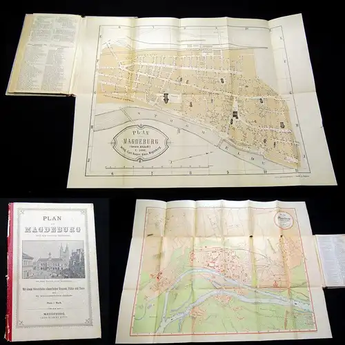 Plan von Magdeburg nach den neuesten Aufnahmen um 1890 Orts-/Landeskunde am