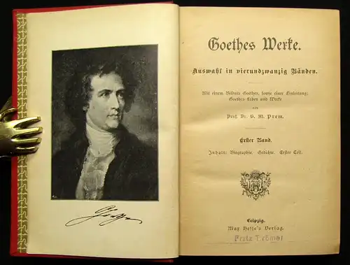 Prem Goethes Werke Auswahl in vierundzwanzig Bänden 24 Bde. in 6  um 1895 js