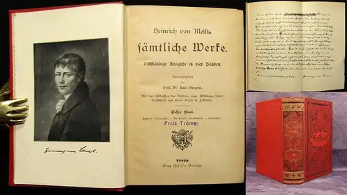 siegen, Karl Heinrich von Kleists sämtliche Werke 4 Theile in 1 Band um 1895  js