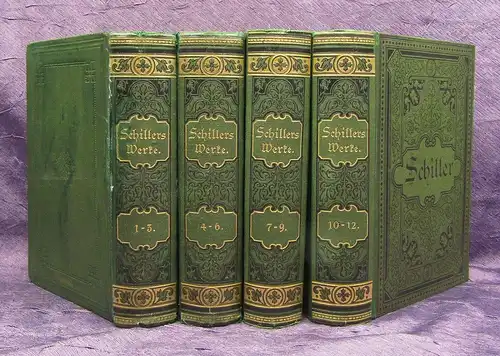 Karpeles Schillers sämtliche Werke 12 Bde. in 4 um 1895 Klassiker Biographie