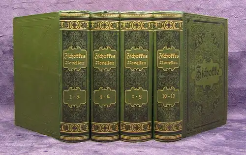 Vögtlin Heinrich Zschokkes sämtliche Novellen 12 Bde. in 4 um 1895 Bildnis js