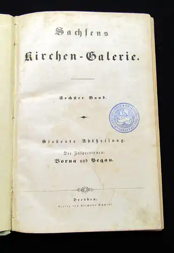 1841 Sachsens Kirchengalerie. Die Inspectionen: Borna u. Pegau. am