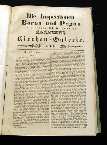 1841 Sachsens Kirchengalerie. Die Inspectionen: Borna u. Pegau. am