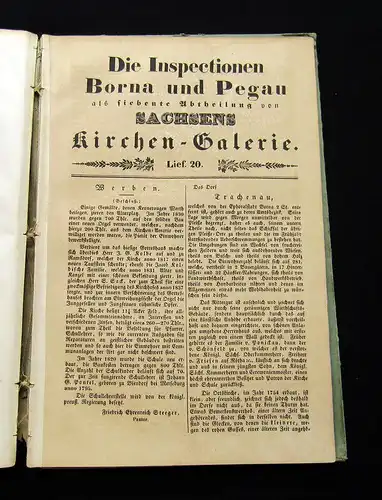 1841 Sachsens Kirchengalerie. Die Inspectionen: Borna u. Pegau. am