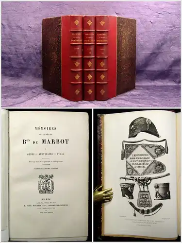 Memoires Du General Bon De Marbot 3 Bde. um 1890 Kopfgoldschnitt dekorativ js