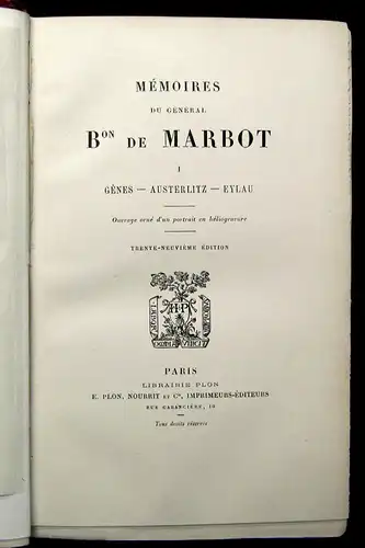 Memoires Du General Bon De Marbot 3 Bde. um 1890 Kopfgoldschnitt dekorativ js