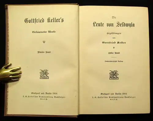 Gottfried Kellers gesammelte Werke 5 Bde. + Novellen 1895- 1906 dekorativ js