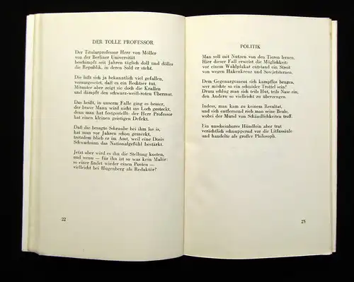 Tyll Mild und Bekömmlich Verse 1928 Belletristik Literatur Lyrik mb