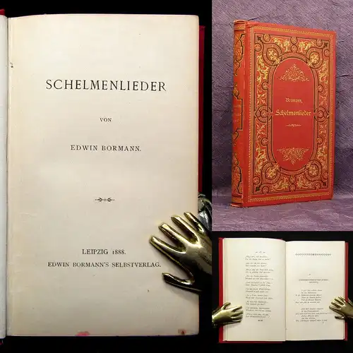 Bormann Schelmenlieder 1888 Selten Belletristik Literatur Lyrik mb