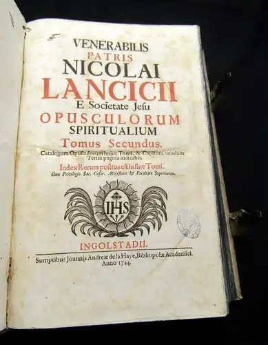 Leczycki, Mikolaj 1724 Opusculorium Spiritualium tomus II, Theologie am