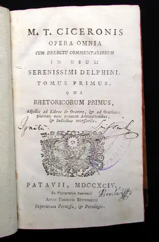 Ciceronis Opera Omnia 1794 1. Bd. apart Latein Delphine Naturwissenschaften mb