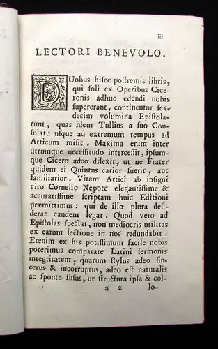 Ciceronis Opera Omnia 1794 13. Bd. apart Latein Delphine Naturwissenschaften mb