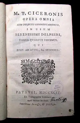 Ciceronis Opera Omnia 1794 14. Bd. apart Latein Delphine Naturwissenschaften mb