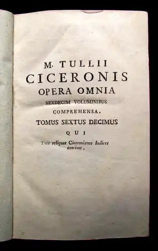 Ciceronis Opera Omnia 1794 16. Bd. apart Latein Delphine Naturwissenschaften mb