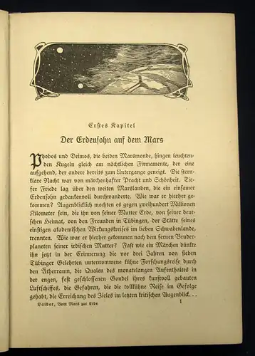 Daiber Vom Mars zur Erde o. J. um 1920 seltene OA Belletristik Geschichten  mb