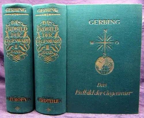 Gerbing Das Erdbild der Gegenwart 2 Bde. 1926 Die Länder Europas Landeskunde  js