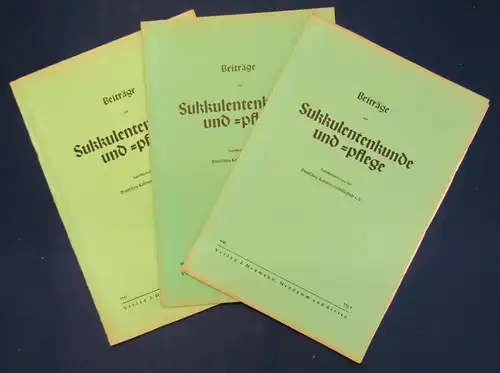 Beiträge zur Sukkulentenkunde und Pflege Lieferung 1-3 1941 Pflanzenkunde js