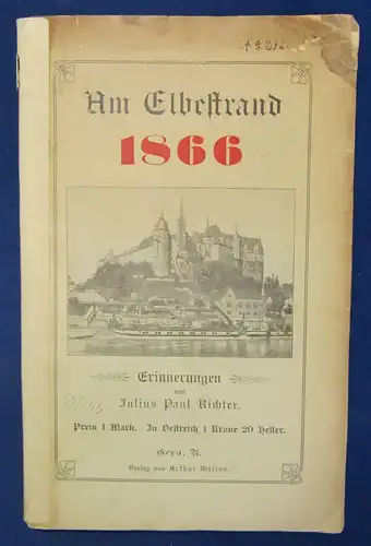 Richter Am Elbestrand 1866 Erinnerungen Ortskunde Landeskunde Reise 1906 js