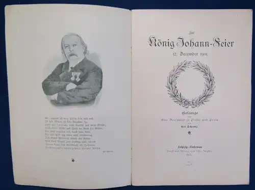 Schanz Zur König Johann- feier 12.December 1901 Gesänge in Poesie u. Prosa js