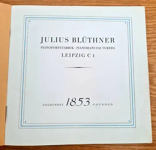 Blüthner Katalog der Julius Blüthner Pianofortefabrik 1943 Leipzig Klavierbau sf