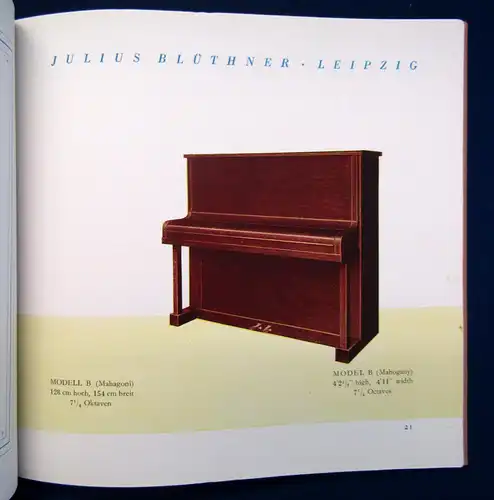 Blüthner Katalog der Julius Blüthner Pianofortefabrik 1943 Leipzig Klavierbau sf