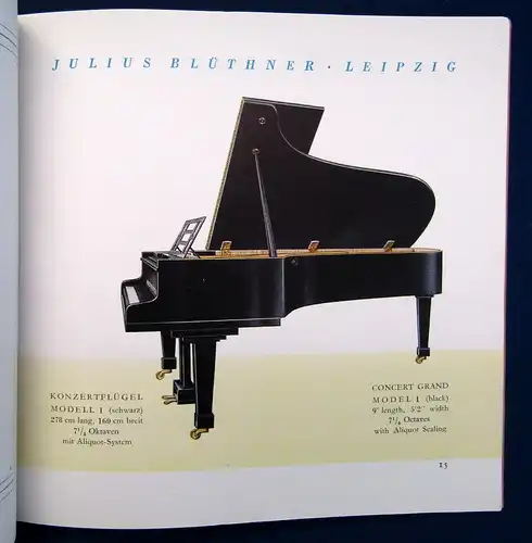 Blüthner Katalog der Julius Blüthner Pianofortefabrik 1943 Leipzig Klavierbau sf